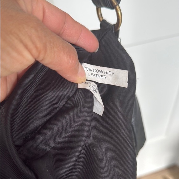 GREAT AMERICAN LEATHER WORK Sleek Black Crossbody Bag Y2K Vintage - Picture 7 of 15